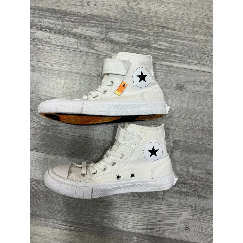 Converse Not A Chuck Hi Top White Orange Youth Sneakers  Size 2